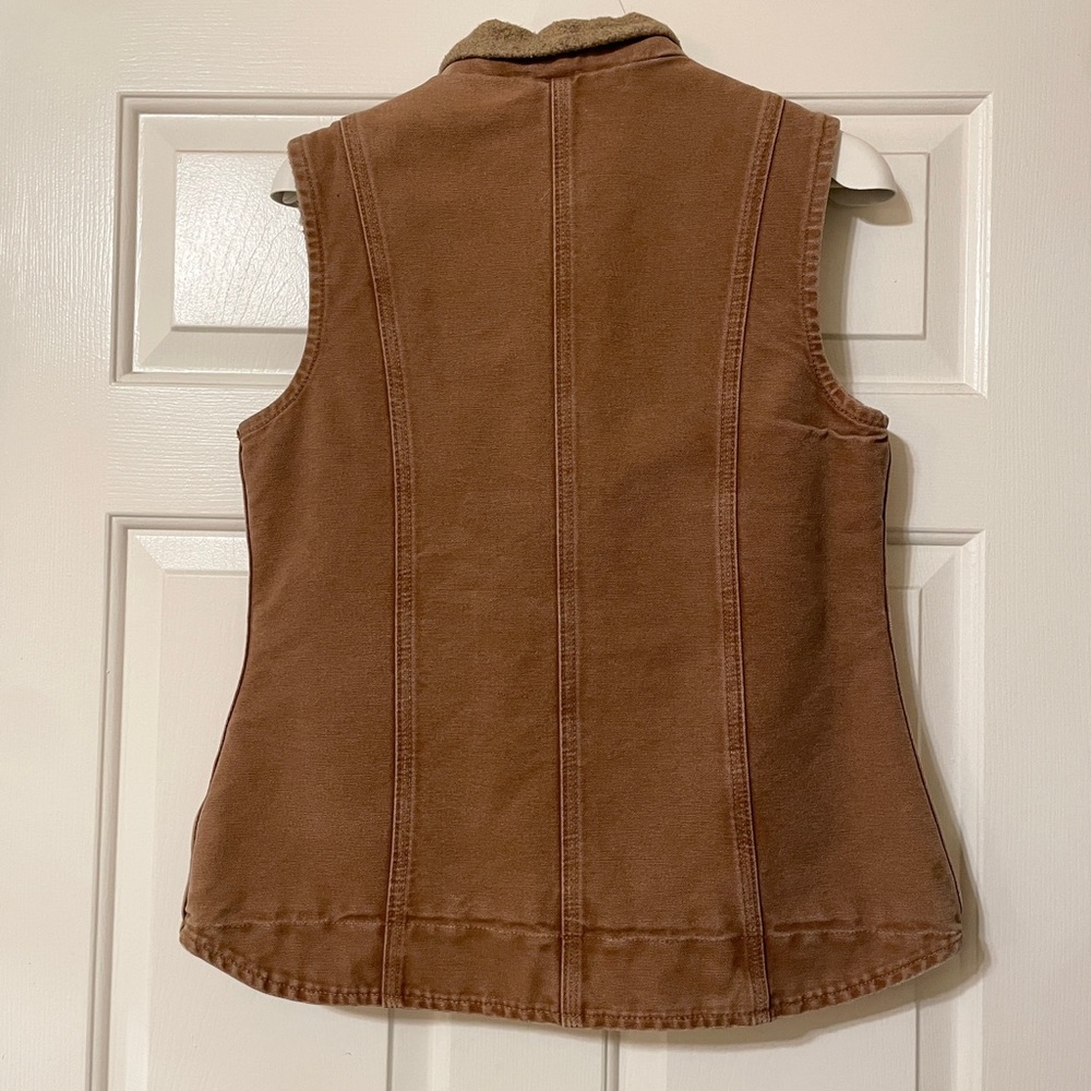 Carhartt Women's Vintage Fleece-Lined Mock-Neck Duck Canvas Vest Size Small - Picture 7 of 14
